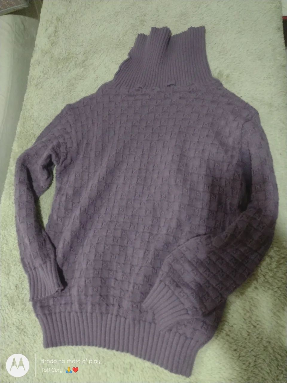 Vendo linda blusa de lã P/M lilas - Foto 3