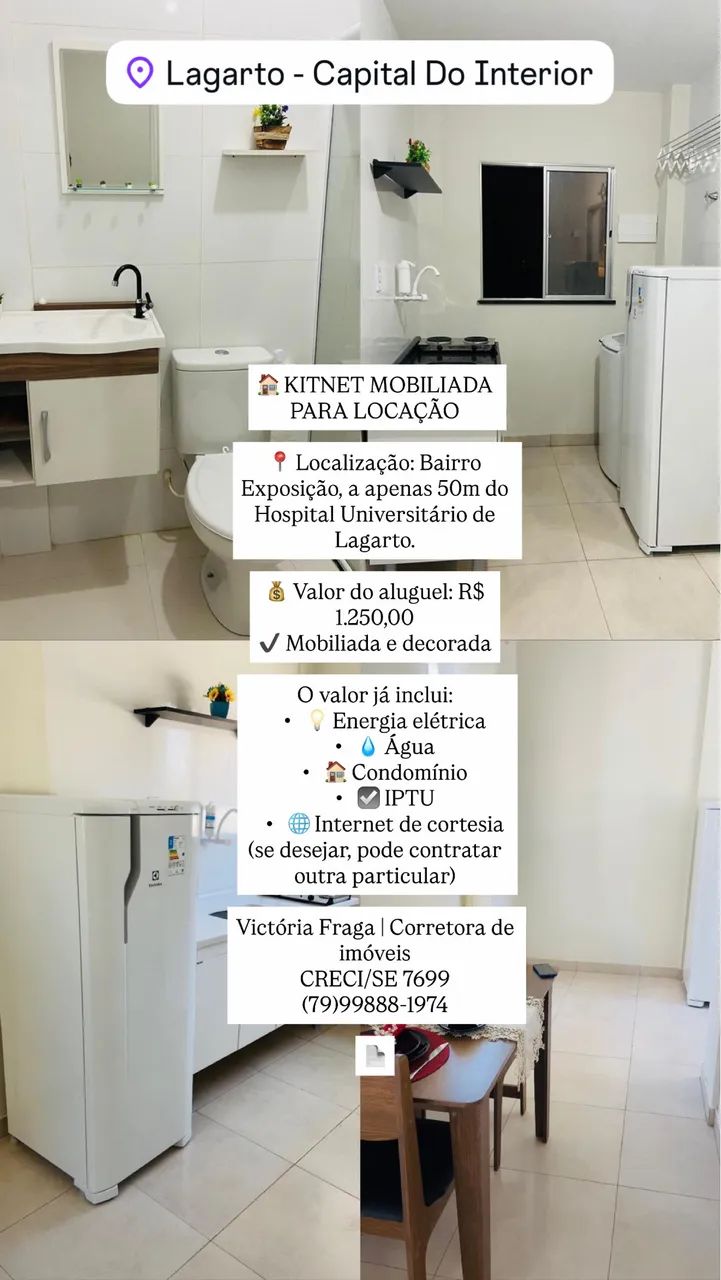 Aluga-se kitnet mobiliado em Lagarto