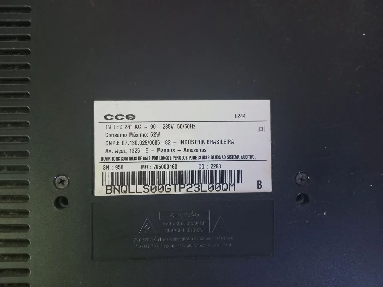 TV CCE Led 24" com defeito - Foto 2