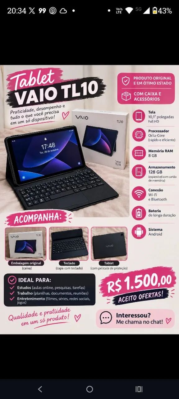 Tablet Vaio Tl10