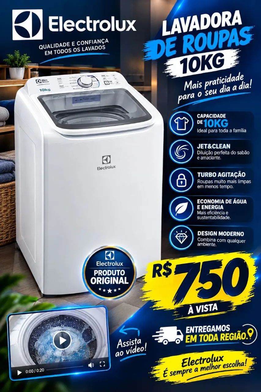 Máquina Eletrolux 10kg