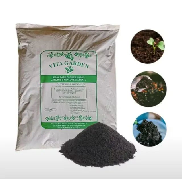 terra adubada vita Garden saco com 15kg,5kg e 2kg terra vegetal rica em nutrientes para o  - Foto 4