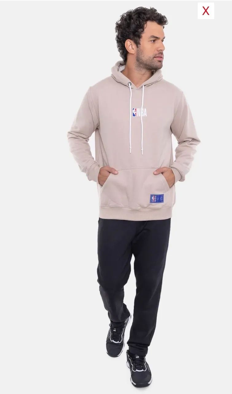 Moletom NBA Mini Logo Soft Bege - Foto 3