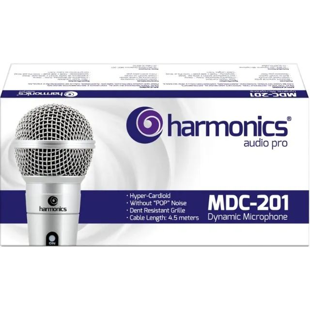 Microfone Harmonics Com Cabo Mdc201 Dinâmico Supercardióido Prata *ENTREGA GRÁTIS* - Foto 3