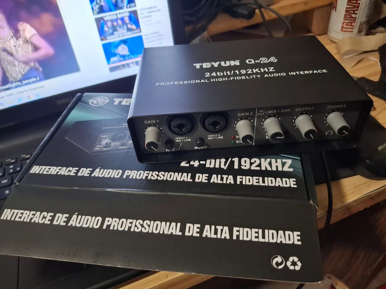 Vendo interface de audio Teyun Q-24 nova + amplificar de fone de ouvido - Foto 3