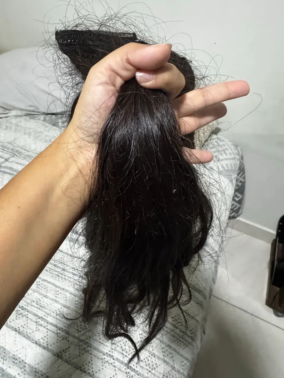 Aplique 60 cm - 200g - cabelo humano ondulado