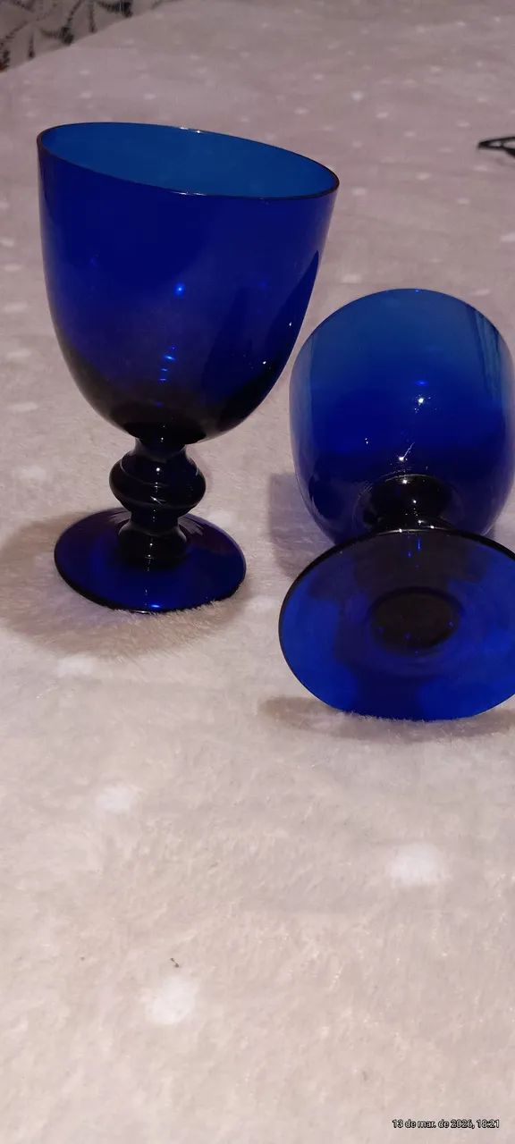 Taça antiga  azul COBALTO 12 cm - Foto 4