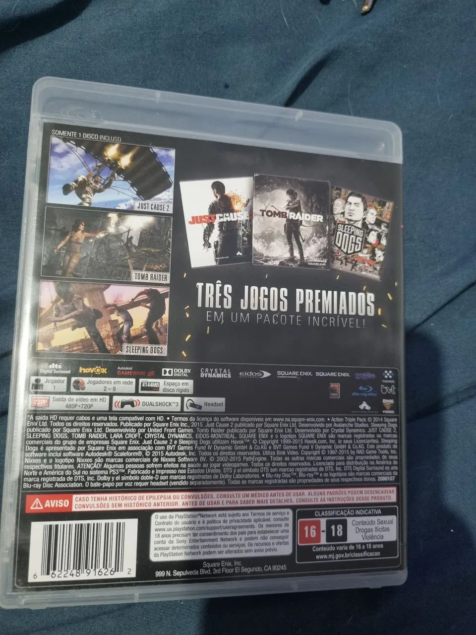 Jogo ps3 Pacote ultimate action - Just cause 2,sleeping dois,tomb raider - Foto 3