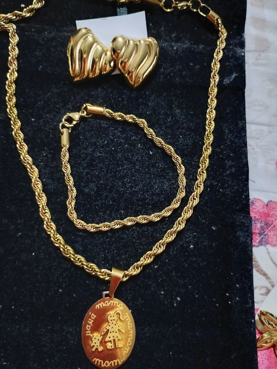 Conjunto em aço com dourado  - Foto 5