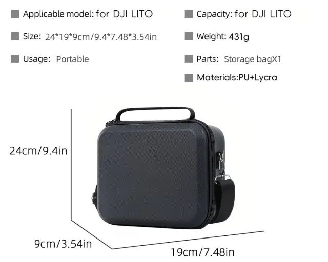 Bolsa Estojo de Armazenamento para DJI LITO 1 X1,  RC 2 - Foto 2