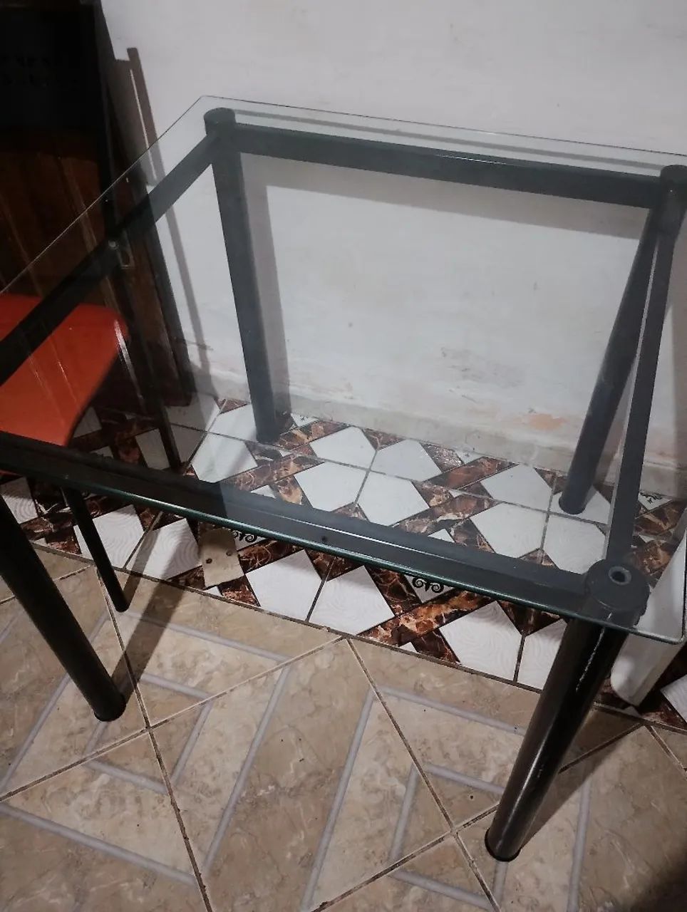 Mesa  de cozinha de vidro 