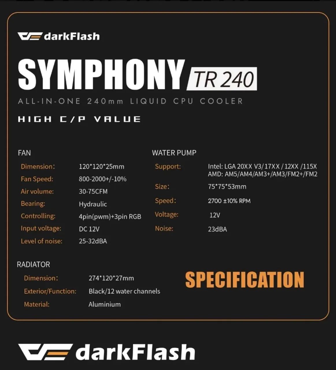 Water Cooler Darkflash Aigo Tr240 - Foto 5