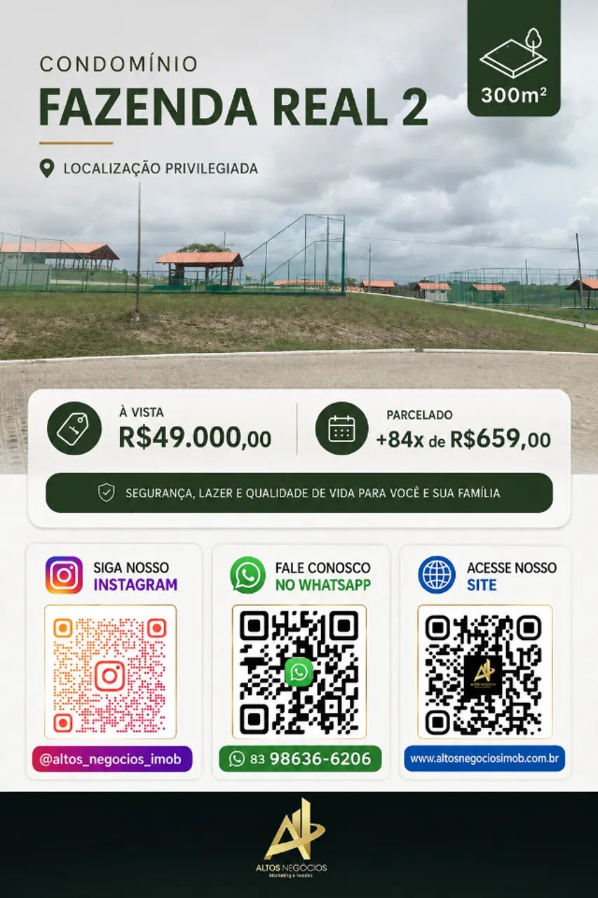 Fazenda Real 2 - Lote 300m² + Parcelamento
