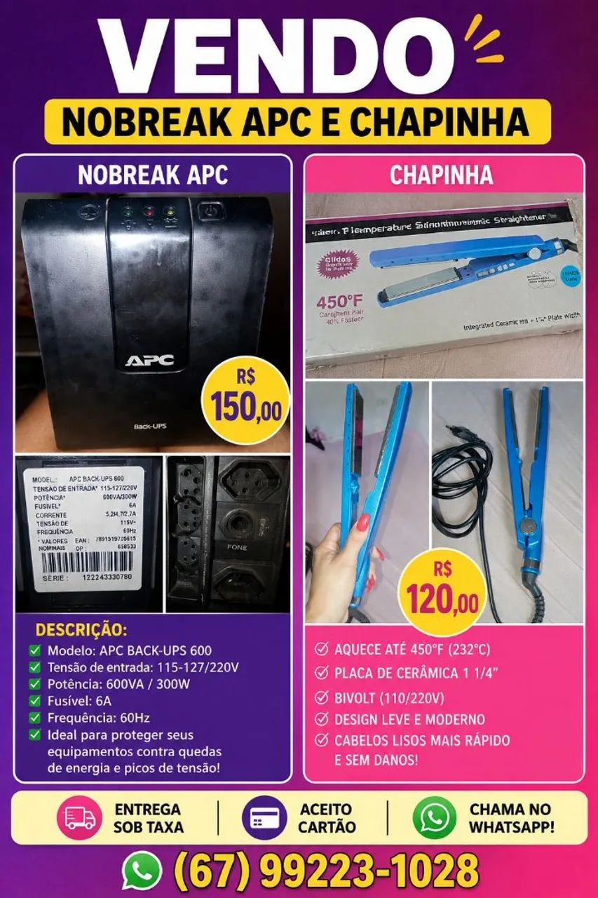 Nobreak e chapinha 