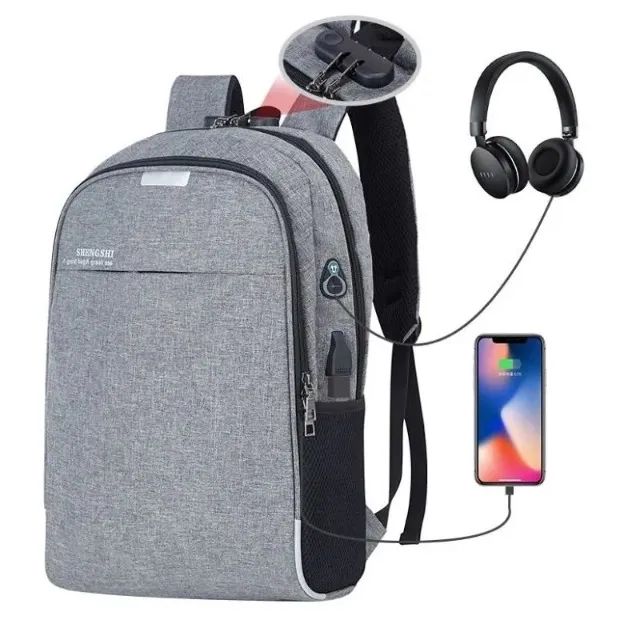 Mochila Notebook Antifurto Impermeável USB 15.6 Executiva Nova - Foto 3