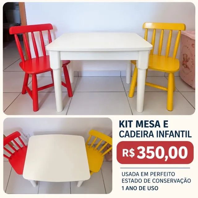 Mesa infantil em madeira