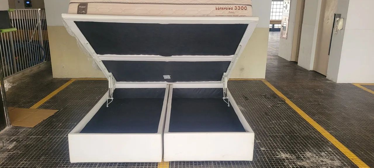 Conjunto de Cama baú King e colchão da marca probel  - Foto 5