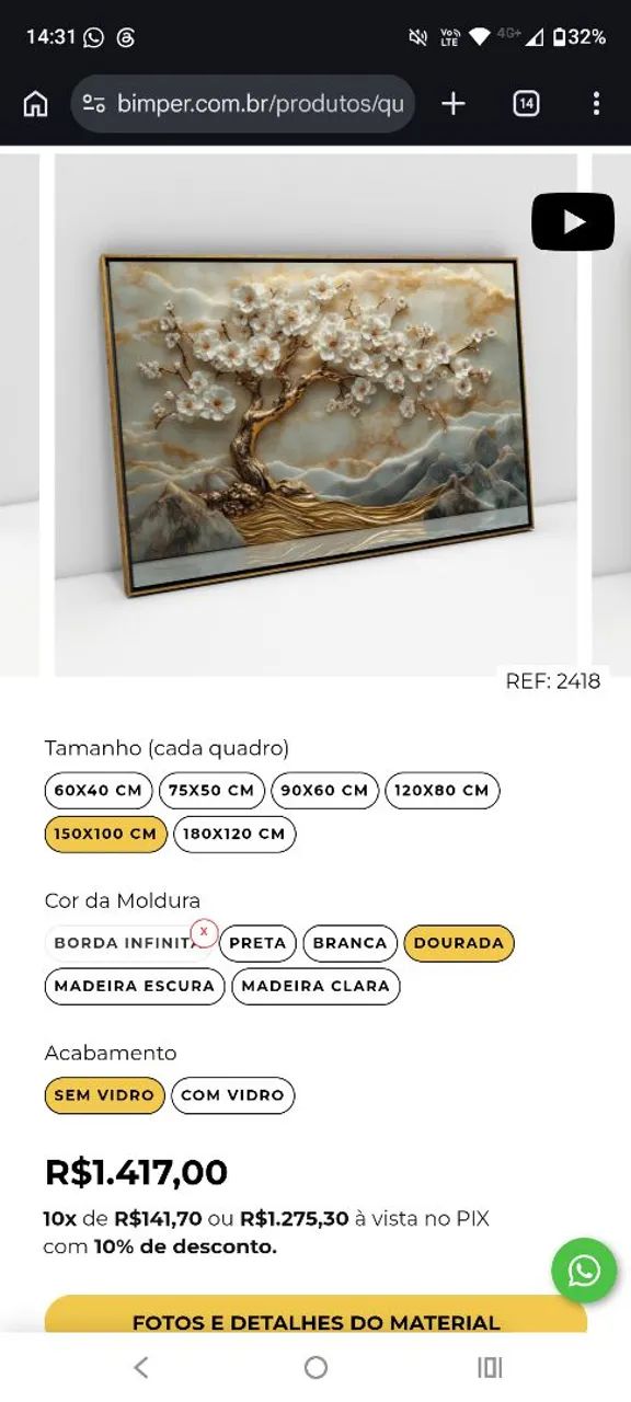 Quadro árvore da vida dourada  - Foto 2
