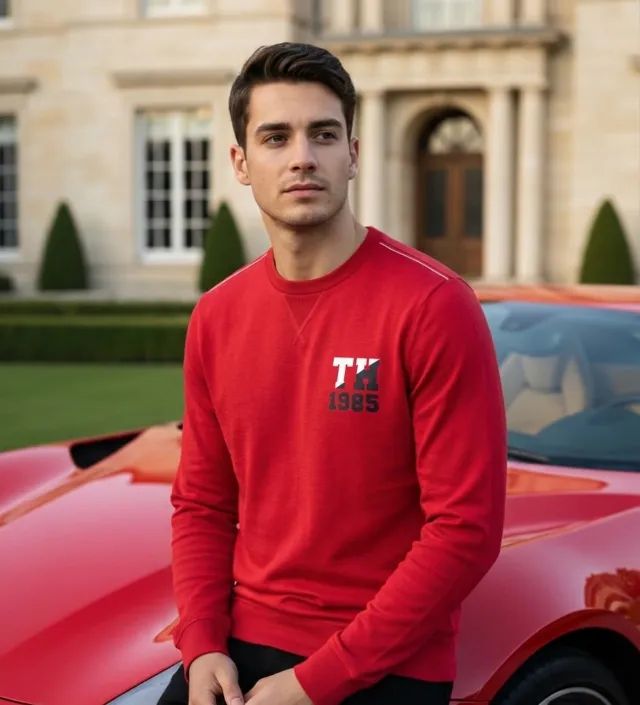 Sueter Tommy Hilfiger - Edição exclusiva e limitada Estadunidense, vermelho - Foto 3