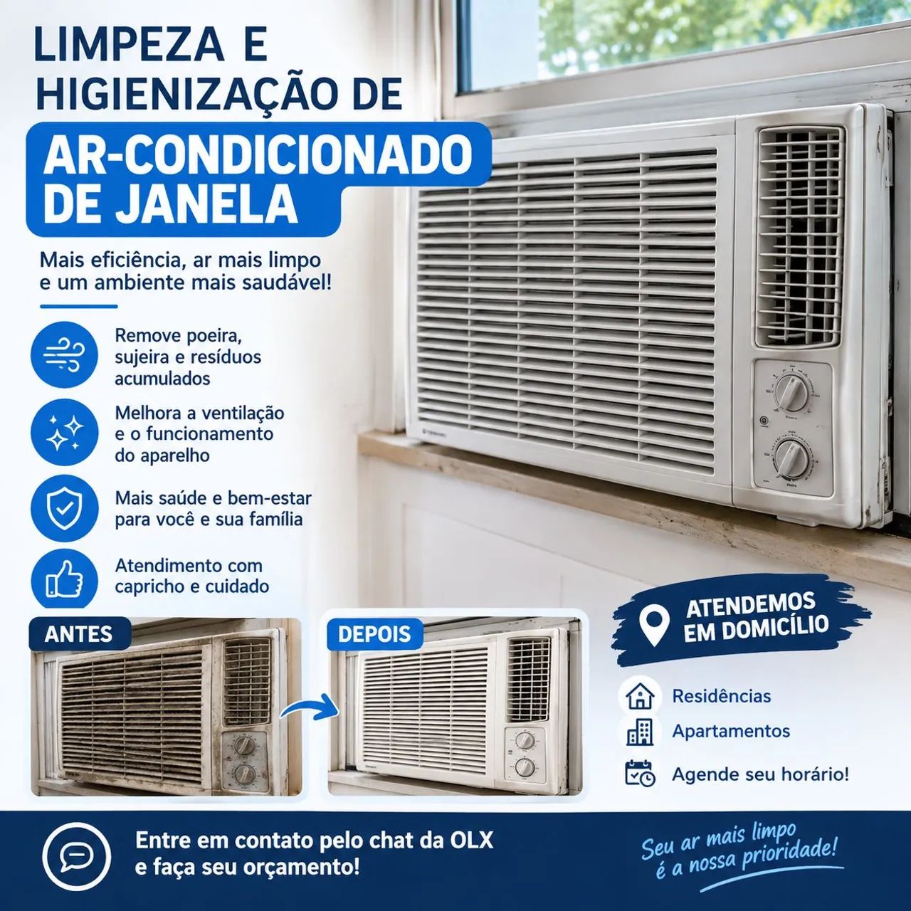 Limpeza ar de janela 