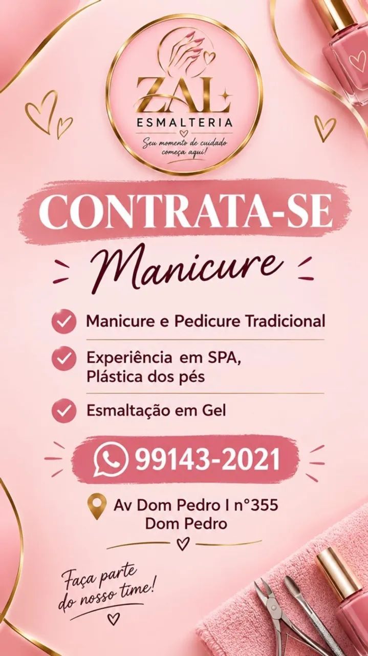 Vaga para manicure 
