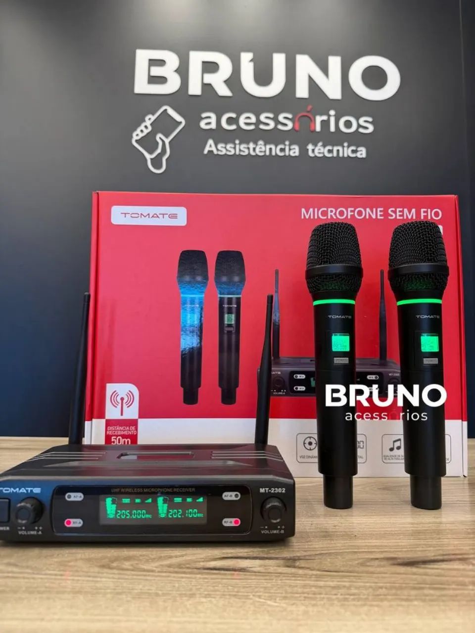 Kit microfone sem fio Duplo UHF Digital 