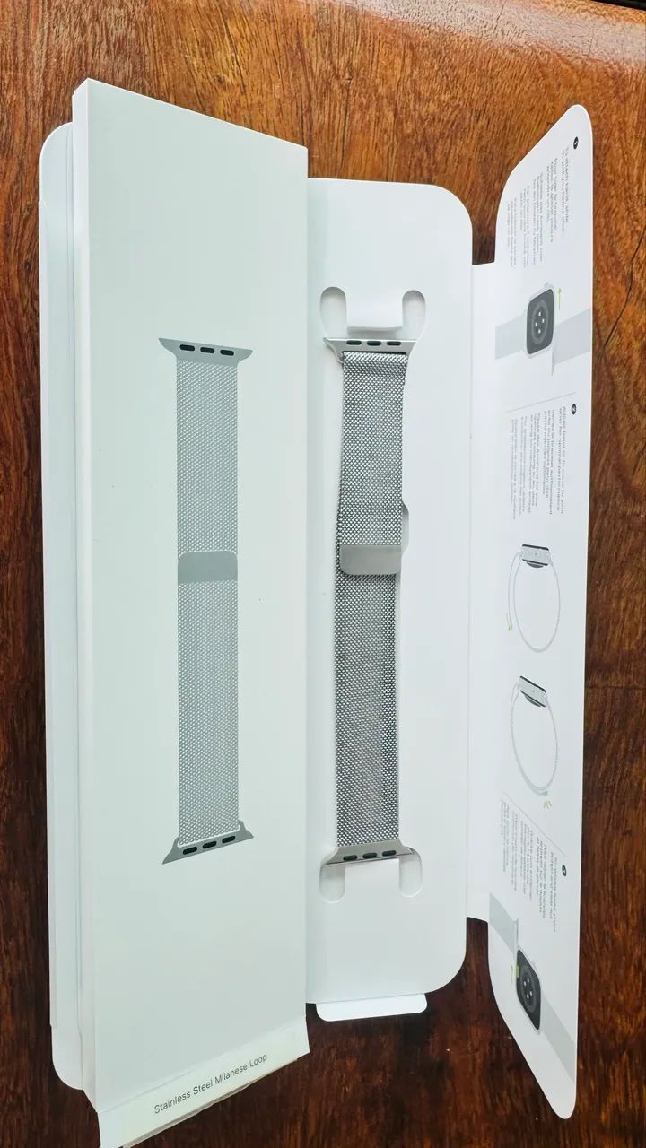 Pulseira Apple Watch Milanese loop natural aço inoxidável 42 a 49 mm original  - Foto 2