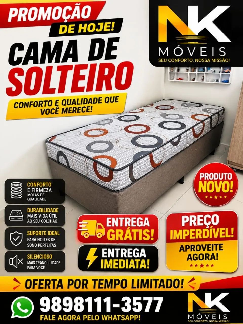 Camas de solteiro e solteirão de espuma e molas novas, PEÇA JÁ A SUA!! - Foto 4