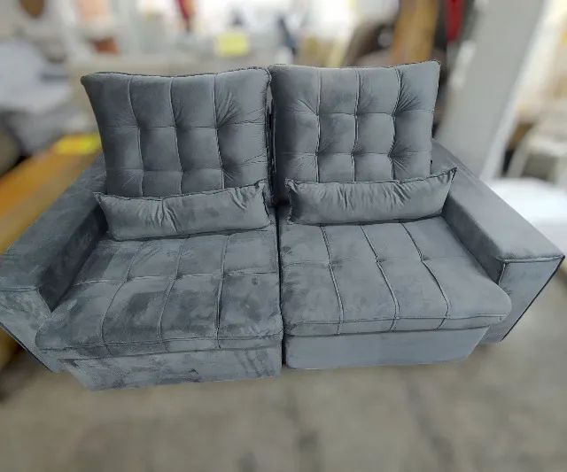 Sofá Retrátil Veludo 2,00m Campeão de Vendas - Oferta! - Foto 4