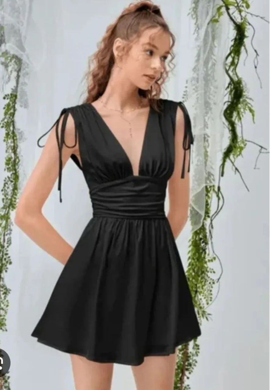 Vestido cetim preto PP - Foto 2