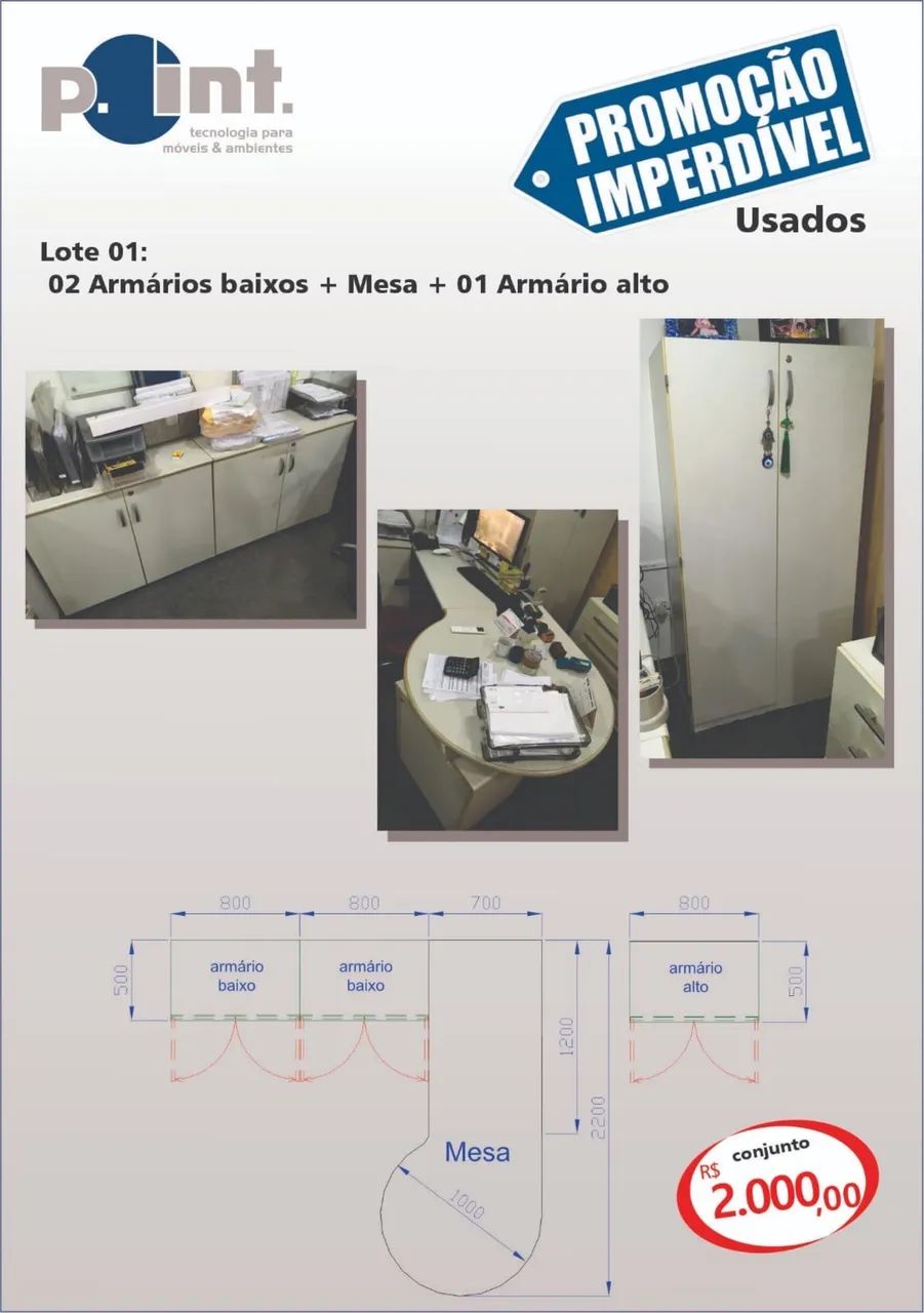 Móveis de escritório usados 