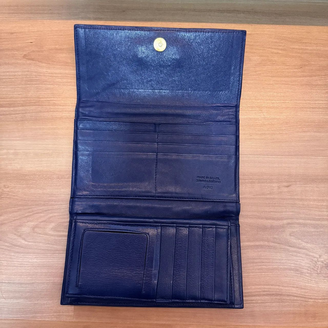 CARTEIRA LUZ DA LUA ORIGINAL COURO LEGÍTIMO AZUL - Foto 2