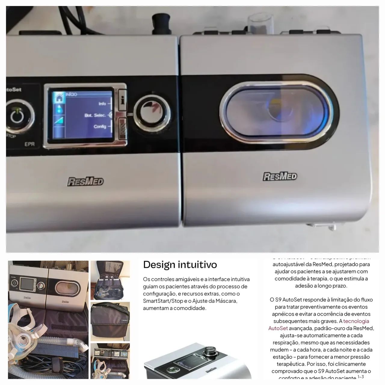 Cepap Resmed  S9 Autoset automático,  com umidificador. 
