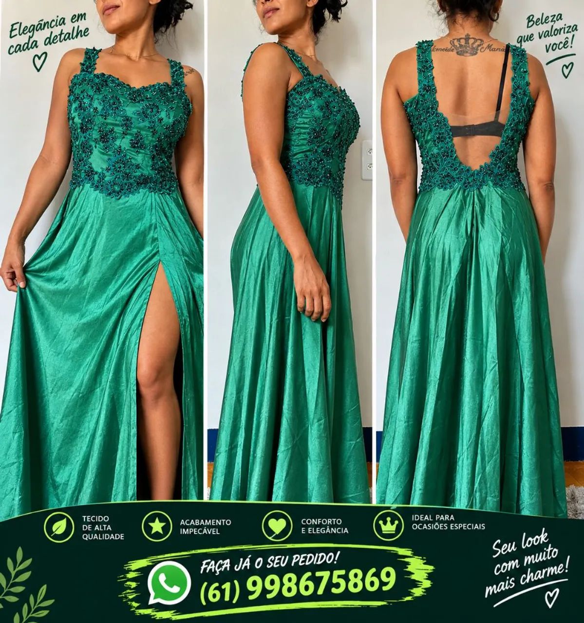 Vestido de festa verde