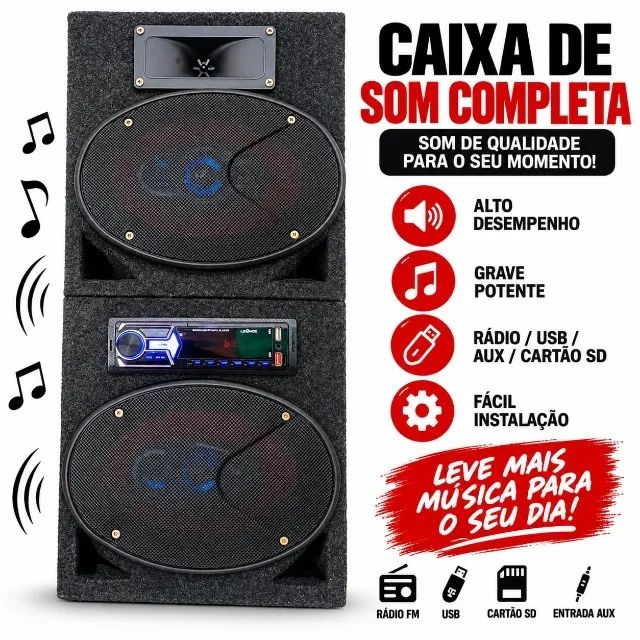 Caixa de Som rádio bluetooth USB e módulo 