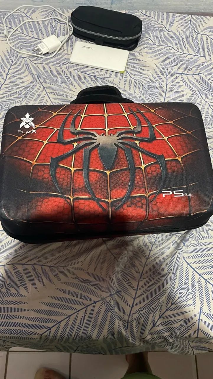 Maleta  Para Console Ps5 Slim Marvel Spider Man Personalizada - Foto 2