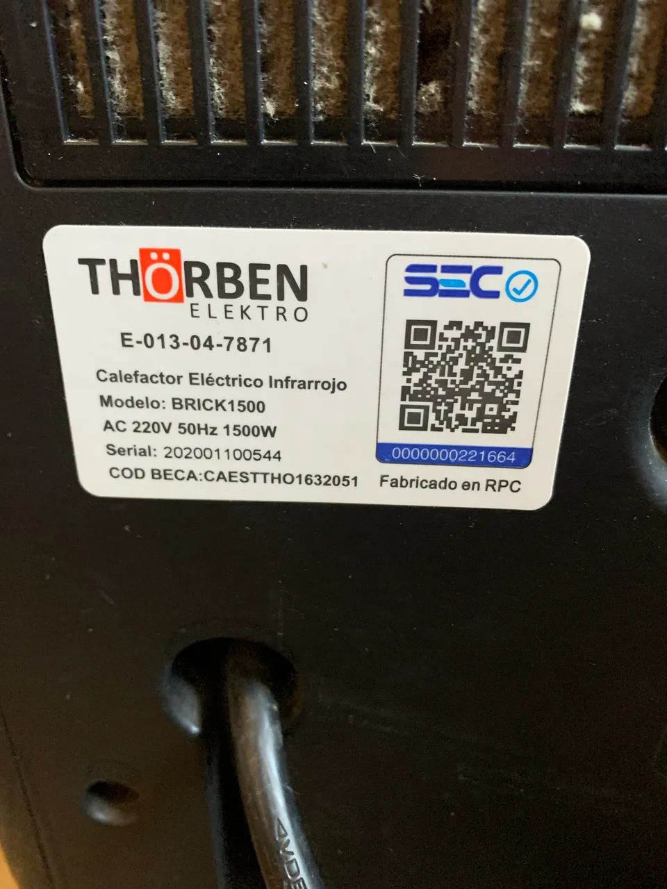 Aquecedor thorben brick1500 220v melhor preço  - Foto 2