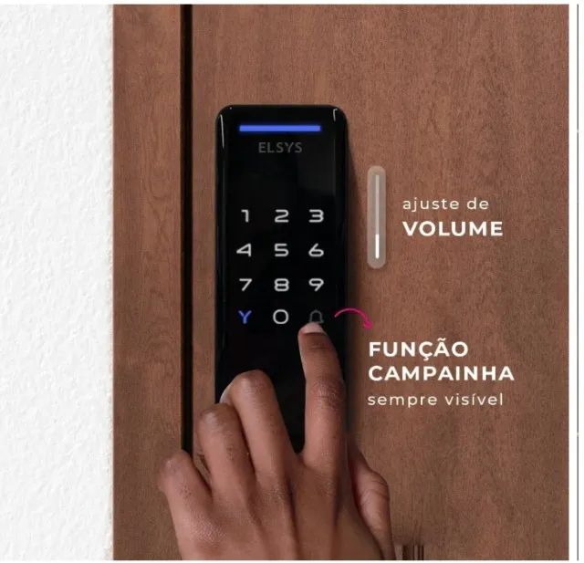 Fechadura Digital de Sobrepor, Abertura por senha ou tag, Pop, Preta, DS1100V, Elsys - Foto 4