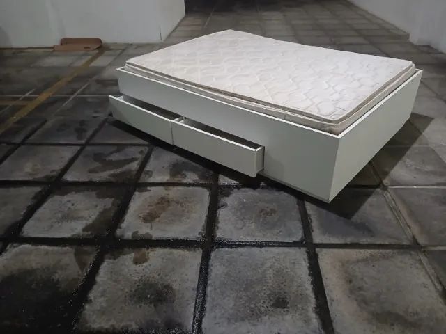 Cama de casal com colchão Ortobom e 4 gavetões - Foto 2