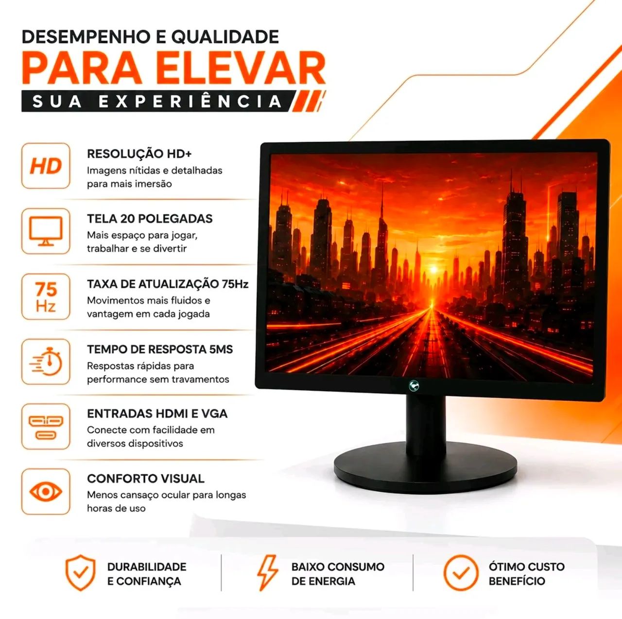 MONITOR GAMER LED 20 Brazil pc - Foto 3