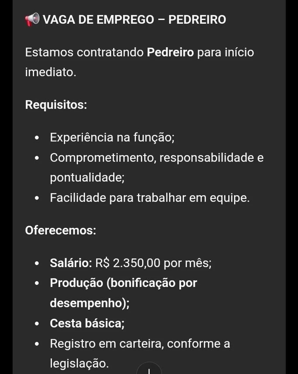 Precisa se de pedreiro