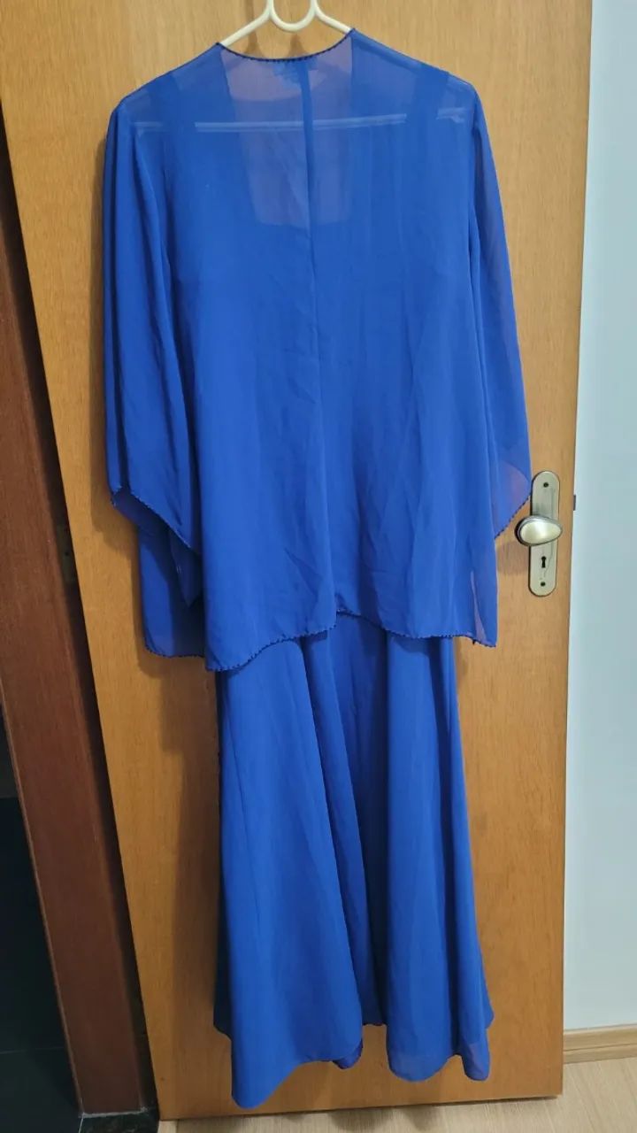 Vestido longo com capa azul 46 - Foto 5