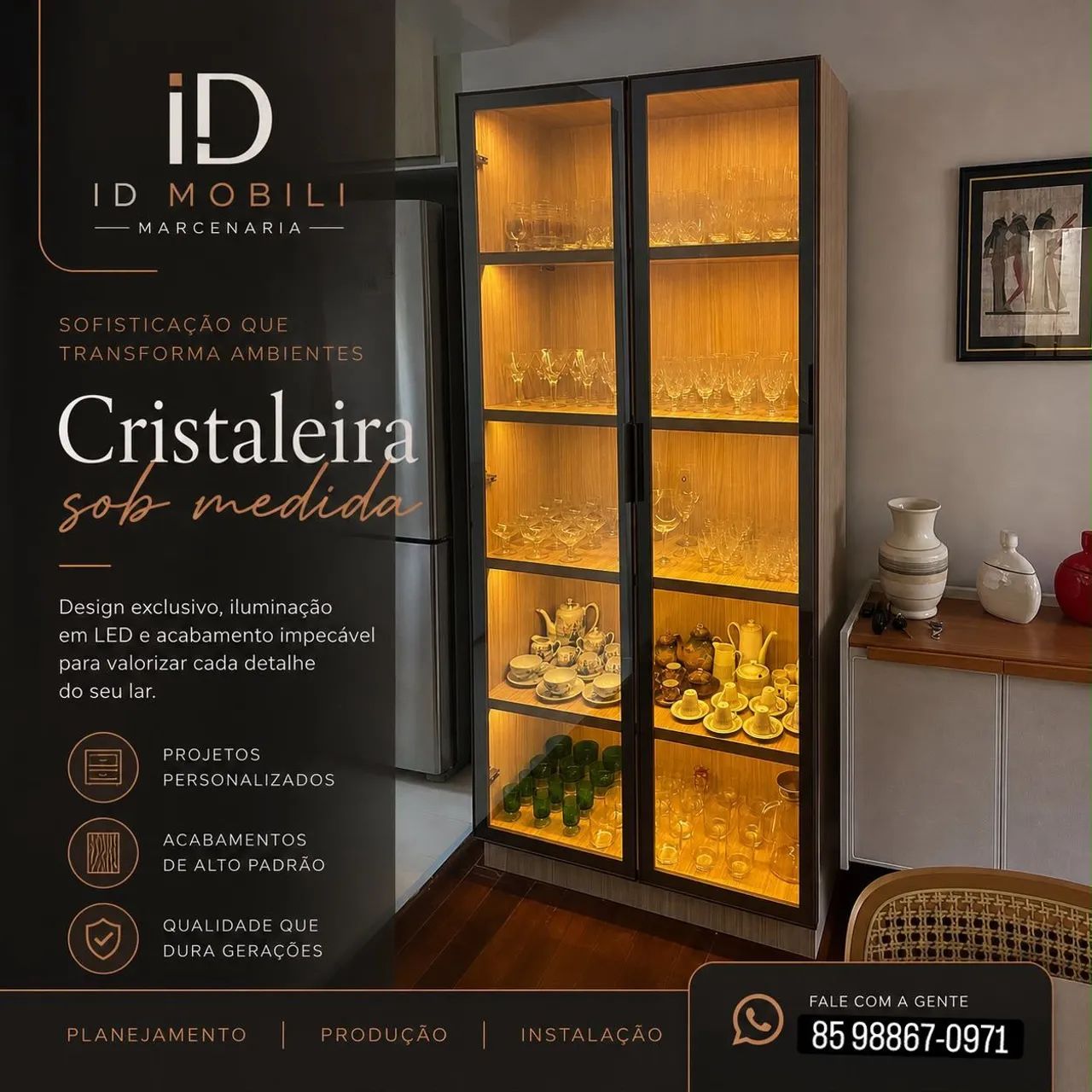 Cristaleira sob medida