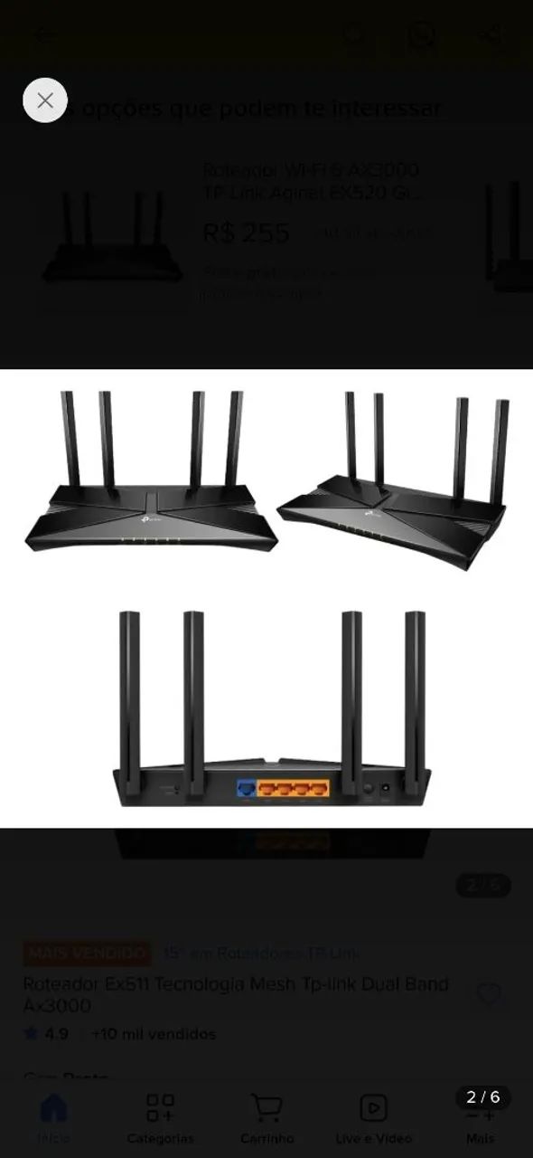 Roteador wifi 6 tplink ex511