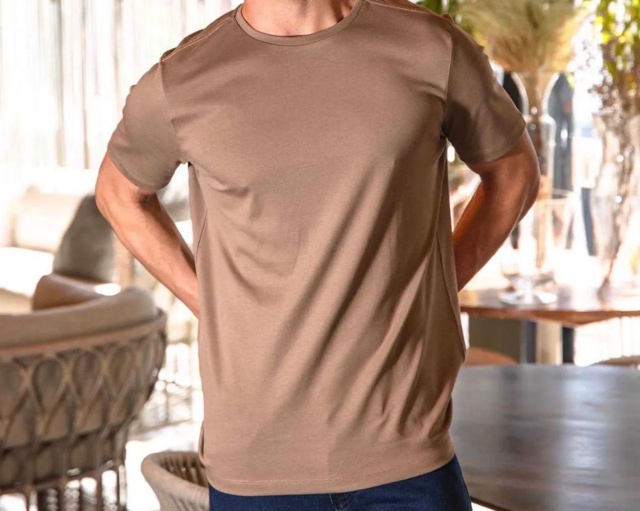 Kit 8 camisetas CIAO algodão pima / gold - Foto 4
