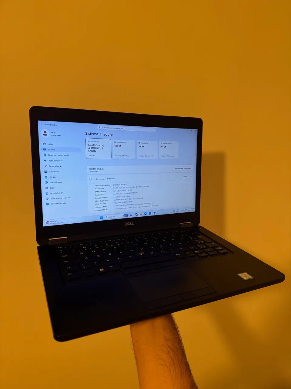 notebook dell i5 8 gen 480gb 