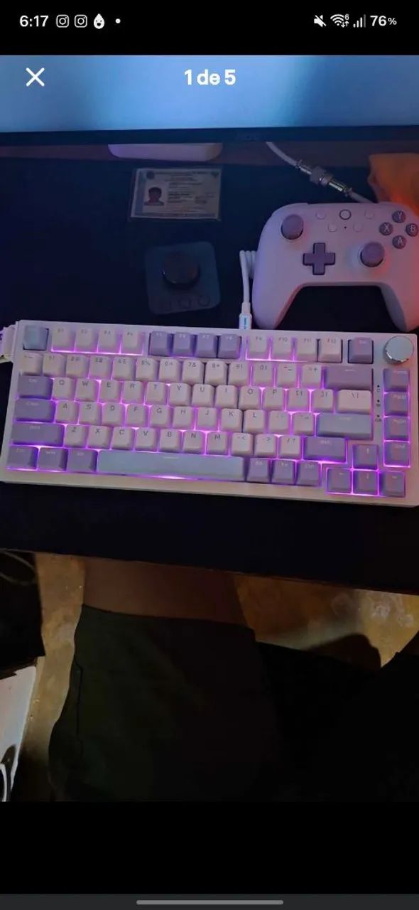 Teclado mecânico Ajazz ak820 Branco RGB