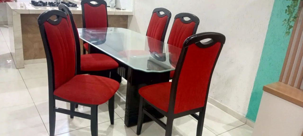 Vendo mesa de vidro 6 cadeiras  - Foto 2