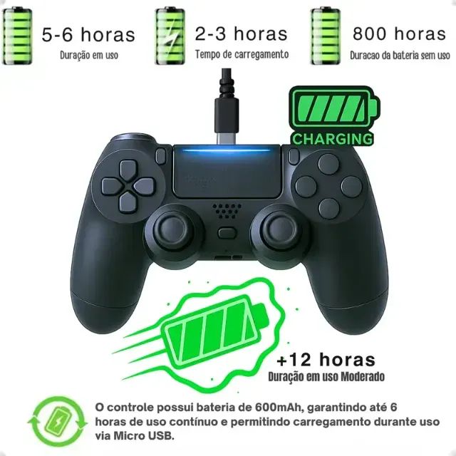 Controle joystick Sem Fio Playstation 4 Dualshock PS4 Android e PC - Foto 5