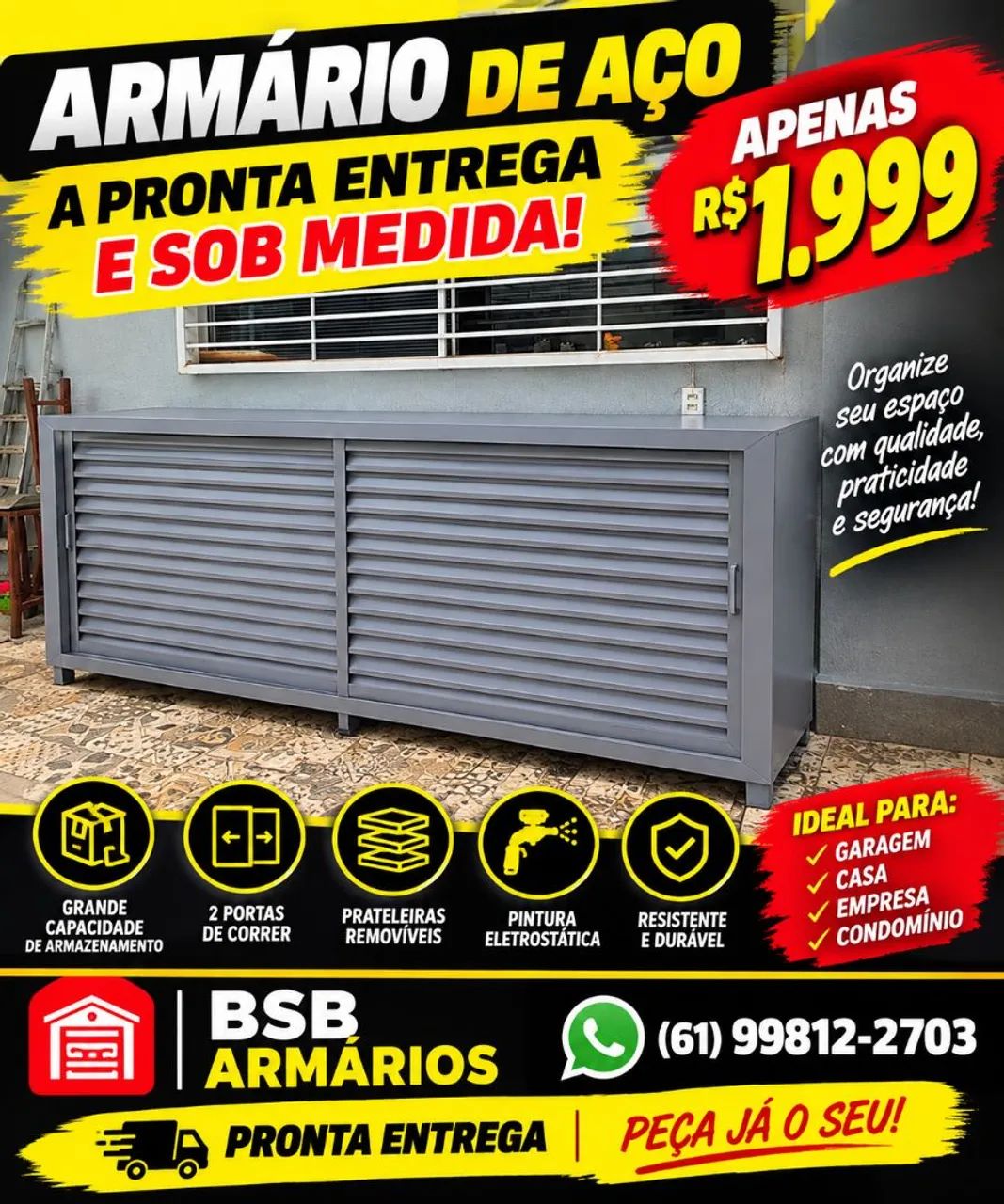 Armários de casa e garagem em aço  - Foto 3